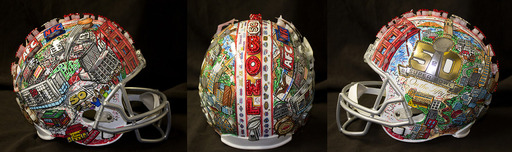 Charles Fazzino 3D Art Charles Fazzino 3D Art Super Bowl 50 Helmet (Full Size)